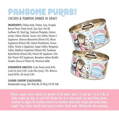 Weruva BFF Kitten Chicken & Pumpkin Pawsome Purrs Wet Cat Food 2.8oz Poudre Pet & Feed Supply 4