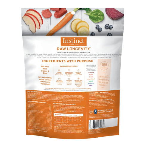 Nature's Variety Instinct Longevity 7+ Beef Freeze Dried Raw Dog Food 16oz - Poudre Pet & Feed Supply 2