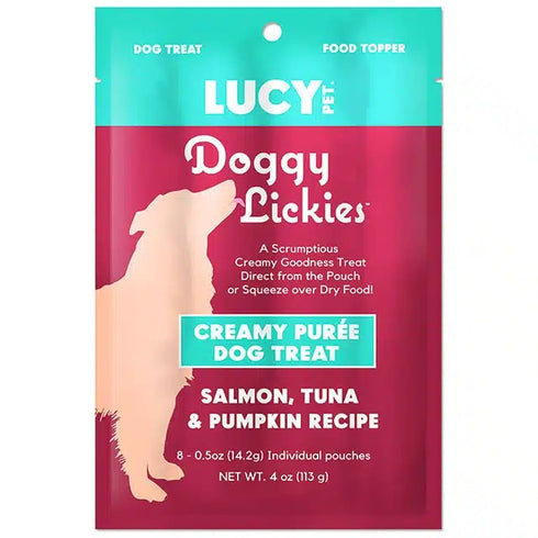 Lucy Dog Doggy Lickies Salmon Tuna & Pumpkin Dog Treats 8pk 4oz - Poudre Pet & Feed Supply
