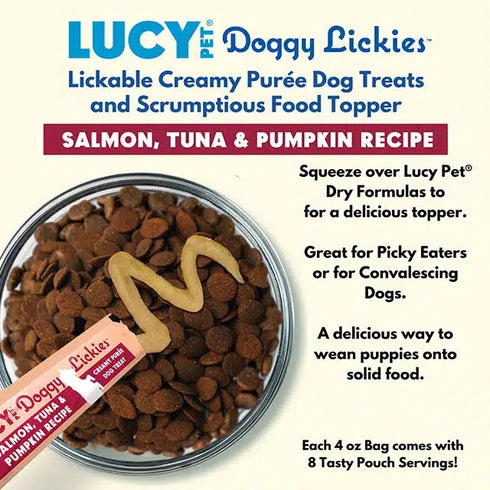Lucy Dog Doggy Lickies Salmon Tuna & Pumpkin Dog Treats 8pk 4oz - Poudre Pet & Feed Supply 2