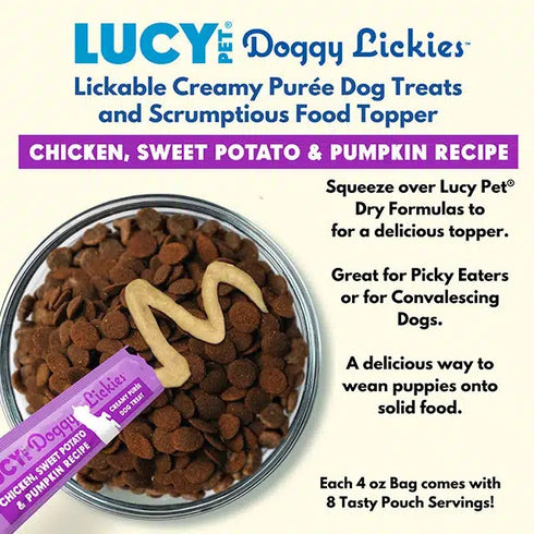 Lucy Pet Doggy Lickies Chicken Sweet Potato & Pumpkin Dog Treats 8Pk 4oz - Poudre Pet & Feed Supply 4