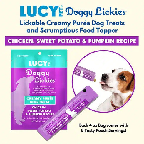 Lucy Pet Doggy Lickies Chicken Sweet Potato & Pumpkin Dog Treats 8Pk 4oz - Poudre Pet & Feed Supply 5