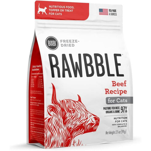 Bixbi Rawbble Freeze-Dried Beef Cat Food 3.5oz - Poudre Pet & Feed Supply