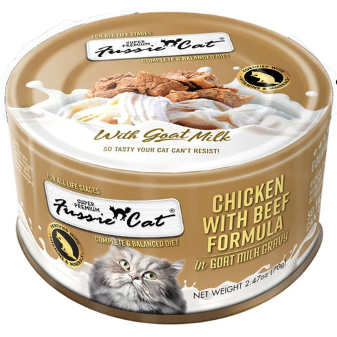 Fussie Cat Chicken Beef in Goat Milk Gravy Wet Cat Food 2.47oz - Poudre Pet & Feed Supply