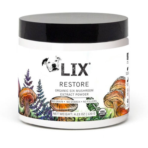 Lix RESTORE Organic Six Mushroom Extract Powder 4.23oz - Poudre Pet & Feed Supply