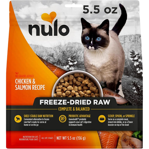 Nulo Freeze-Dried Raw Chicken & Salmon Chicken Salmon Cat Food 5.5oz - Poudre Pet & Feed Supply