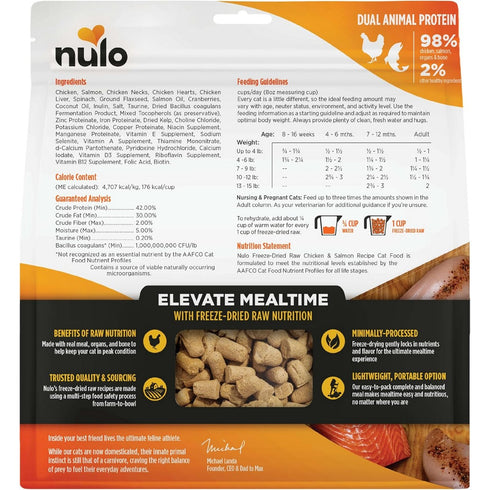 Nulo Freeze-Dried Raw Chicken & Salmon Chicken Salmon Cat Food 5.5oz - Poudre Pet & Feed Supply 2