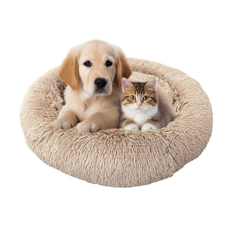 Ethical Pet Sleep Zone Luxe Round Faux Fur Taupe 22" - Poudre Pet & Feed Supply 2