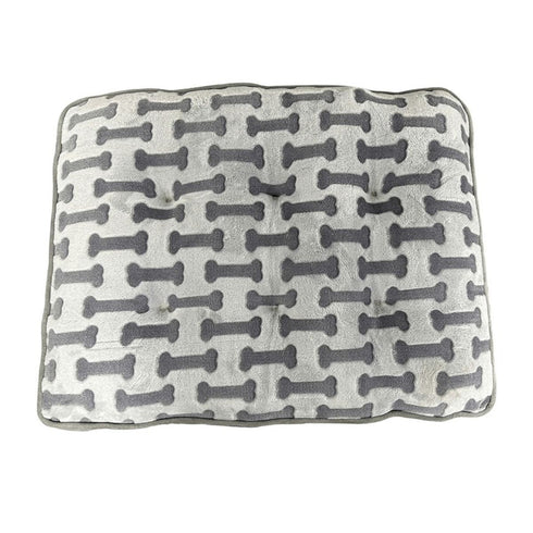 Ethical Pet Sleep Zone Luxe Bone Print Pillow 32" Light Gray - Poudre Pet & Feed Supply