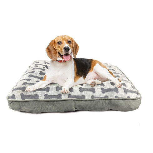 Ethical Pet Sleep Zone Luxe Bone Print Pillow 32" Light Gray - Poudre Pet & Feed Supply2