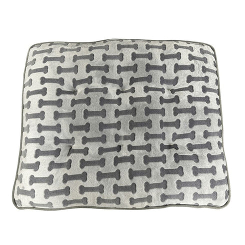 Ethical Pet Sleep Zone Luxe Bone Print Pillow 38" Light Gray - Poudre Pet & Feed Supply