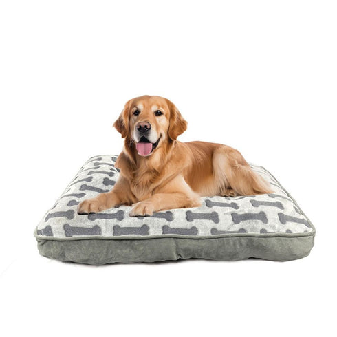 Ethical Pet Sleep Zone Luxe Bone Print Pillow 38" Light Gray - Poudre Pet & Feed Supply 2