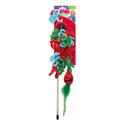 Kong Holiday Teaser Loopz Wand Cat Toy - Poudre Pet & Feed Supply