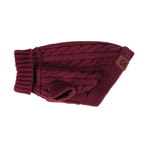 Shedrow K9 Brentwood Cable Knit Dog Sweater M Wine Tasting - Poudre Pet & Feed Supply