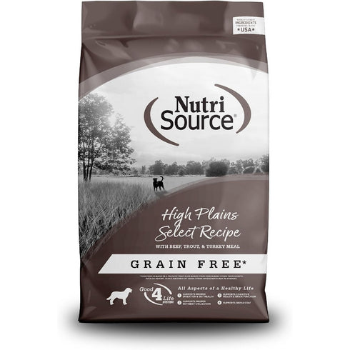NutriSource High Plains Select Grain Free Dry Dog Food 12lb Bag