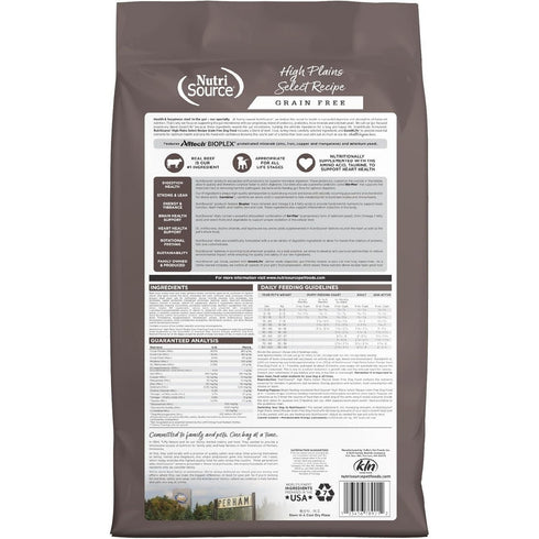 NutriSource High Plains Select Grain Free Dry Dog Food 12lb Bag