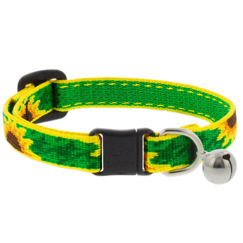 Lupine Safety Cat Collar with Bell 1/2" x 8"-12" Sunflowers - Poudre Pet & Feed Supply