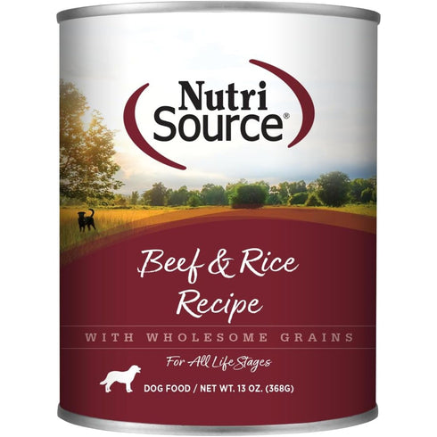 NutriSource Beef & Rice Wet Dog Food 12.3oz - Poudre Pet & Feed Supply