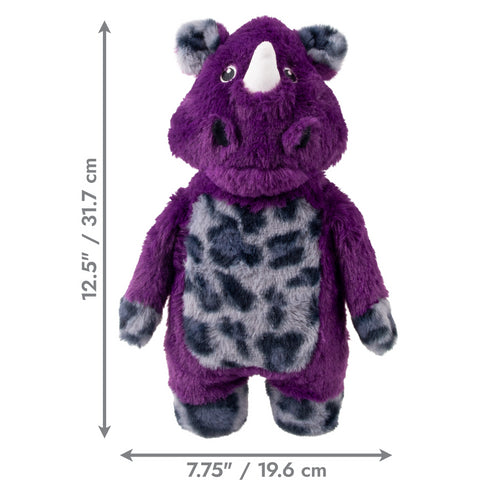 KONG Jungle Jamz Rhino Plush Dog Toy M/L Purple - Poudre Pet & Feed Supply 4