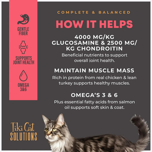 Tiki Cat Solutions Mobility Baked Kibble Chicken Turkey Dry Cat Food 2.8lb - Poudre Pet & Feed Supply 4