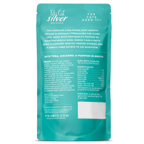 Tiki Cat Silver Mousse Tuna Mackarel Pumpkin In Broth Wet Cat Food 2.8oz - Poudre Pet & Feed Supply 2