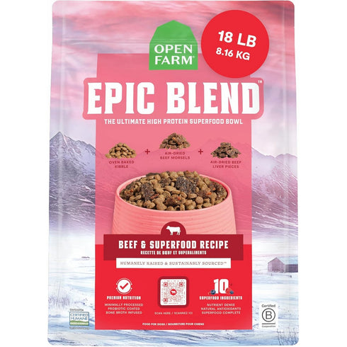 Open Farm Epic Blend Beef & Superfood Dry Dog Food 18lb - Poudre Pet & Feed Supply