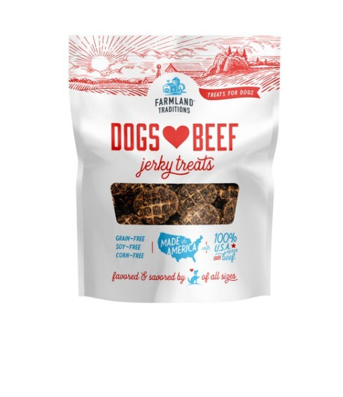 Farmland Traditions Dogs Love Beef Jerky Dog Treats, 5 oz
