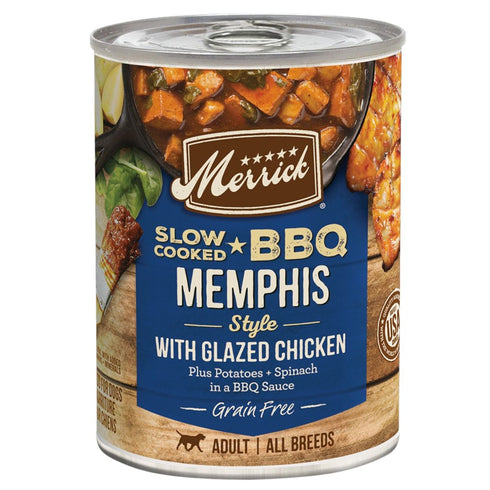 Merrick Slow-Cooked BBQ Memphis Style with Glazed Chicken Wet Dog Food 12oz - Poudre Pet & Feed Supply