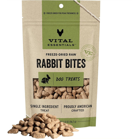 Vital Essentials Freeze Dried Rabbit Bites Dog Treats 2oz - Poudre Pet & Feed Supply