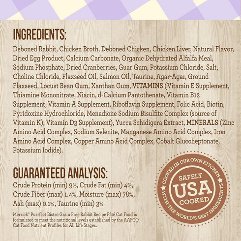 Merrick Purrfect Bistro Grain Free Rabbit Pate Cat Food 5.5oz - Poudre Pet and Feed Supply