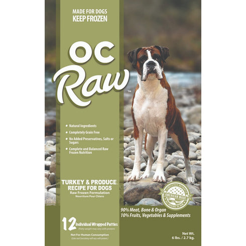 OC Raw Turkey & Produce Patty Frozen Dog Food 6lb - Poudre Pet & Feed Supply 3