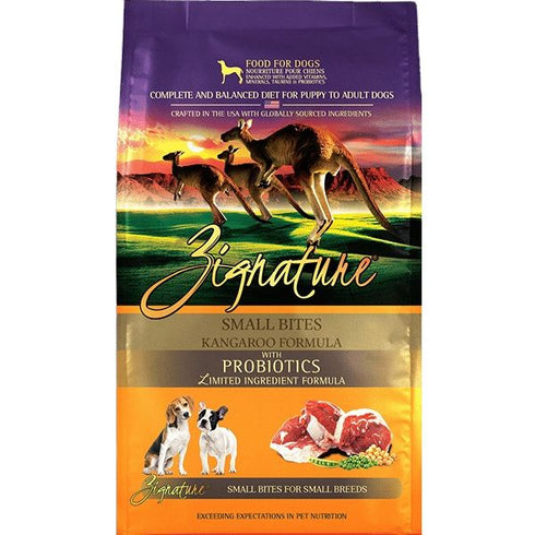 Zignature Kangaroo Small Bites Dry Dog Food 4lb poudrefeed.com