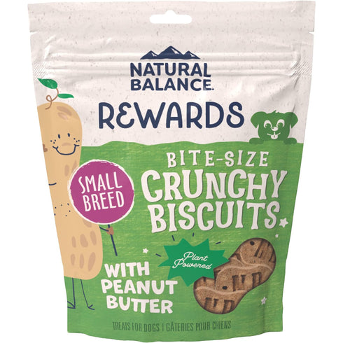 Natural Balance Rewards Crunchy Biscuits With Peanut Butter Small Breed Dog Treats 8oz - Poudre Pet and Feed Supply
