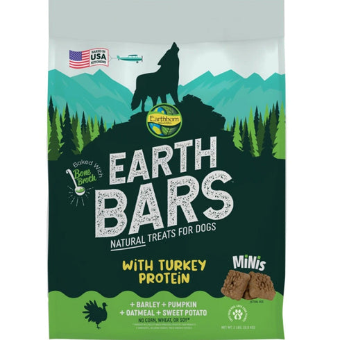 Earthborn Holistic Earth Bars Turkey Mini's Dog Treats 2lb - Poudre Pet and Feed Supply