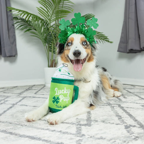 Huxley & Kent Power Plush Lucky Pup Irish Latte Dog Toy Small - Poudre Pet & Feed Supply 2