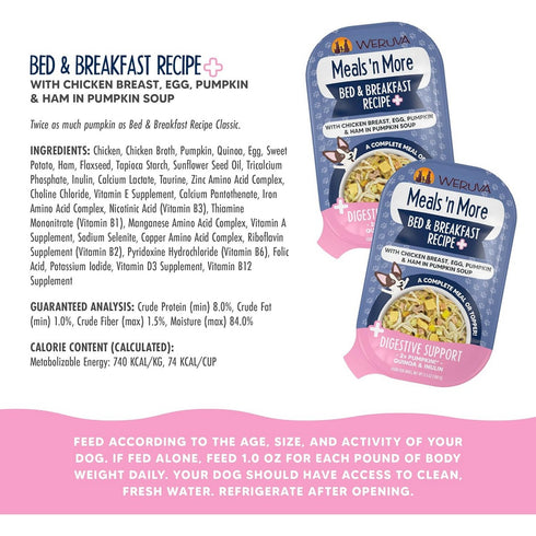 Weruva Meals n More Bed and Breakfast Digestive Support Wet Dog Food 3.5oz - Poudre Pet and Feed Supply