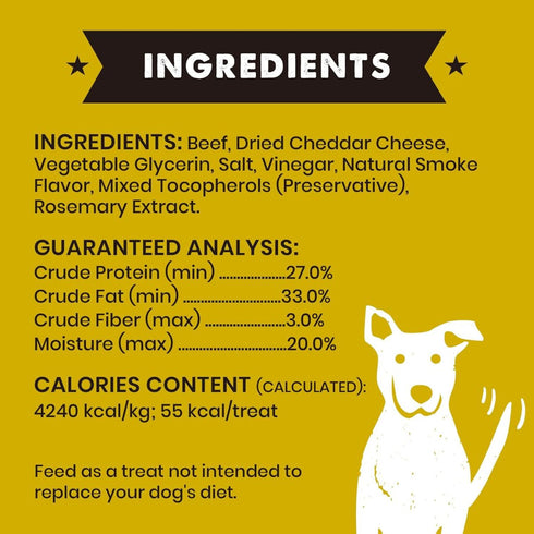 Wag More Bark Less Jerky Philly Cheesesteak Beef Dog Treats 10oz - Poudre Pet & Feed Supply3