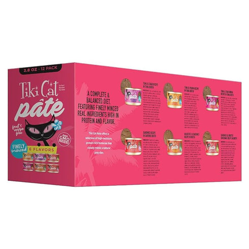 Tiki Cat Grill Pâté Variety Pack Cat Food, 2.8 oz. Cans (Case of 12) - Poudre Pet and Feed Supply