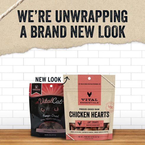 Vital Essentials Freeze-Dried Chicken Hearts Cat Treats 0.8oz - Poudre Pet and Feed Supply