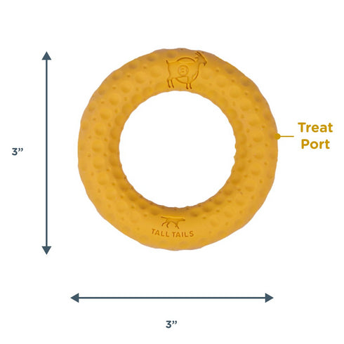 Tall Tails Goat Ring Yellow Dog Toy 3"