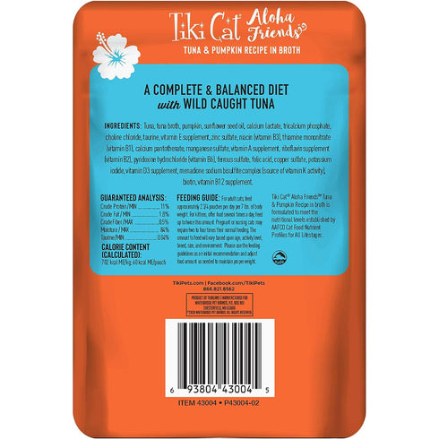 Tiki Cat Aloha Friends Tuna With Pumpkin Pouch Cat Food 3oz - Poudre Pet and Feed Supply