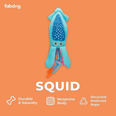 Fabdog Floatie Squid Dog Toy