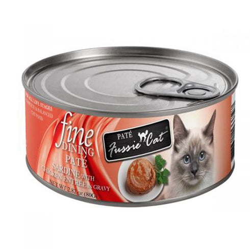 Fussie Cat Fine Dining Pate Sardine Chicken in Gravy Canned Cat Food 2.82oz - Poudre Pet and Feed Supply