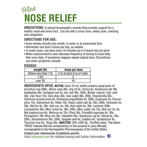 Homeo Pet Feline Nose Relief 15ml