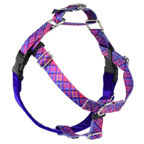 2Hounds Design Neon Sunrise Pink Plaid Freedom No-Pull Dog Harness 1" Medium - Poudre Pet & Feed Supply