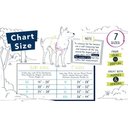 2 Hounds Design Freedom No-Pull Dog Harness - Large 1" x 28-32" - Neon Sunrise Pink Plaid