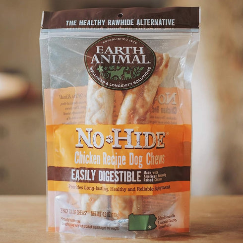 Earth Animal No-Hide Chicken Chews Dog Treats 11" 2pk