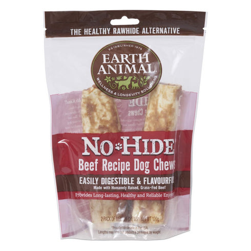 Earth Animal No-Hide Beef Chews Dog Treats 11" 2pk