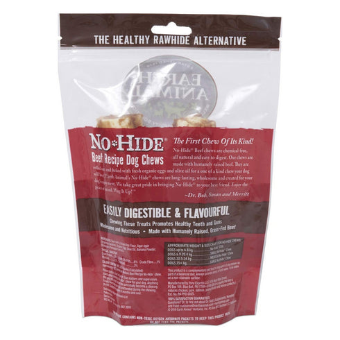 Earth Animal No-Hide Beef Chews Dog Treats 11" 2pk