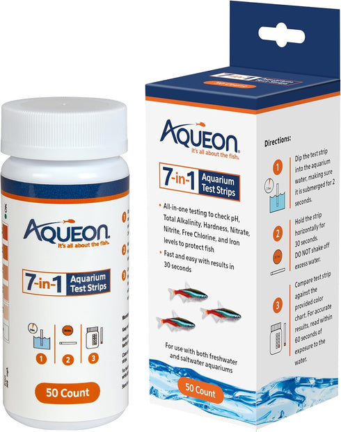 Aqueon 7-in-1 Aquarium Test Strips 50 Count